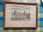 Gesigt van de Burg, op haar binnen plaats Leiden, Antiek en Kunst, Kunst | Etsen en Gravures, Ophalen