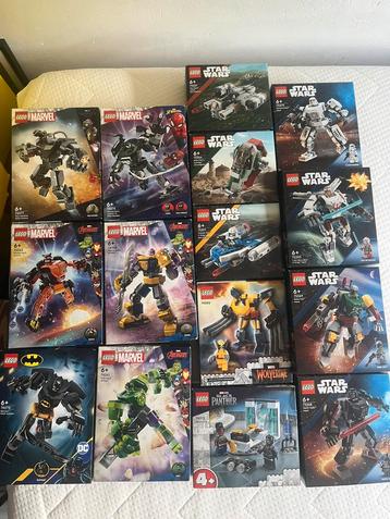 15 x lego doosjes o.a mech marvel, batman,starwars sealed beschikbaar voor biedingen