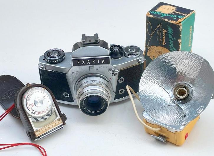 Exakta TL VX1000 met M.O.G Trioplan 50mm f2.9, Audio, Tv en Foto, Fotocamera's Analoog, Compact, Overige Merken, Ophalen of Verzenden