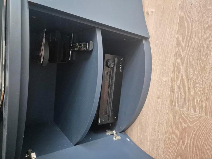 Design dressoir blauw, Huis en Inrichting, Kasten | Dressoirs, Zo goed als nieuw, 25 tot 50 cm, Ophalen