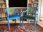 Rotan stoelen, Huis en Inrichting, Stoelen, Twee, Blauw, Riet of Rotan, Ophalen of Verzenden