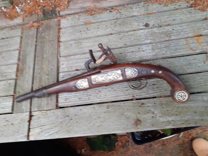 Antiek Vuursteen Pistool 1790 Beensnijw. Onklaar Vrijgesteld, Antiek en Kunst, Antiek | Overige Antiek, Ophalen of Verzenden