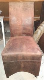 6 Bruine suede Stoelen op Wieltjes, Huis en Inrichting, Ophalen, Overige materialen, Gebruikt, Bruin
