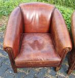 2x schapenleren club fauteuil muylaert + BEZORGING GRATIS, Huis en Inrichting, Fauteuils, Gebruikt, ., Ophalen of Verzenden, .