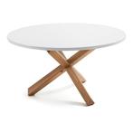 Kave Home Lotus Ronde Eettafel Ø135 - Wit, Ophalen, Gebruikt, Rond, Vijf personen of meer