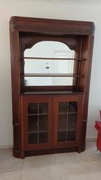 Prachtige Antieke Mahoniehouten Kast met glas in lood deuren, Ophalen
