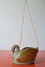Retro vintage hang bloempot / plantenhanger - Model zwaan, Ophalen of Verzenden