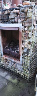 Tuinhaard met stenen ombouw, Ophalen, Gebruikt