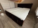 Tweepersoons boxspring, Gebruikt, Bruin, Tweepersoons, Ophalen of Verzenden