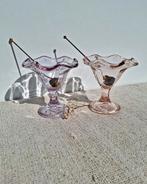 Vintage ijscoupes roze en paars kleurrijk dinerparty, Ophalen of Verzenden