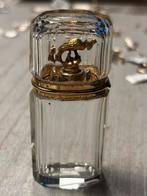 Zeldzaam kristallen parfumflesje met 14 kt goud, Verzenden, Goud