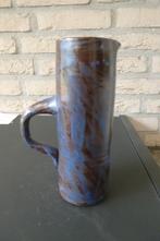 blauw/bruine oorvaas, 19 cm hoog, Huis en Inrichting, Woonaccessoires | Vazen, Gebruikt, Blauw, Aardewerk of Porselein, Ophalen of Verzenden