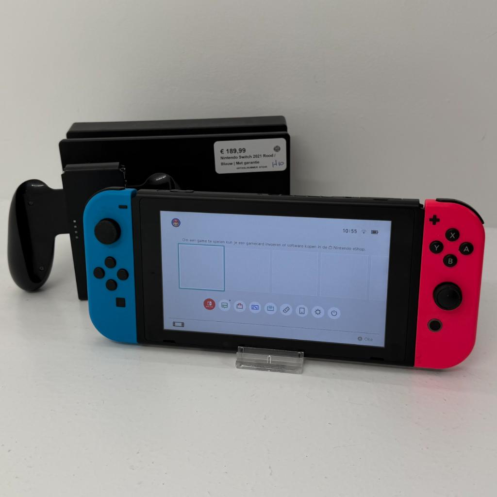 Nintendo Switch 2021 Rood / Blauw | Met garantie, Spelcomputers en Games, Spelcomputers | Nintendo Switch, Zo goed als nieuw, Switch 2019 Upgrade