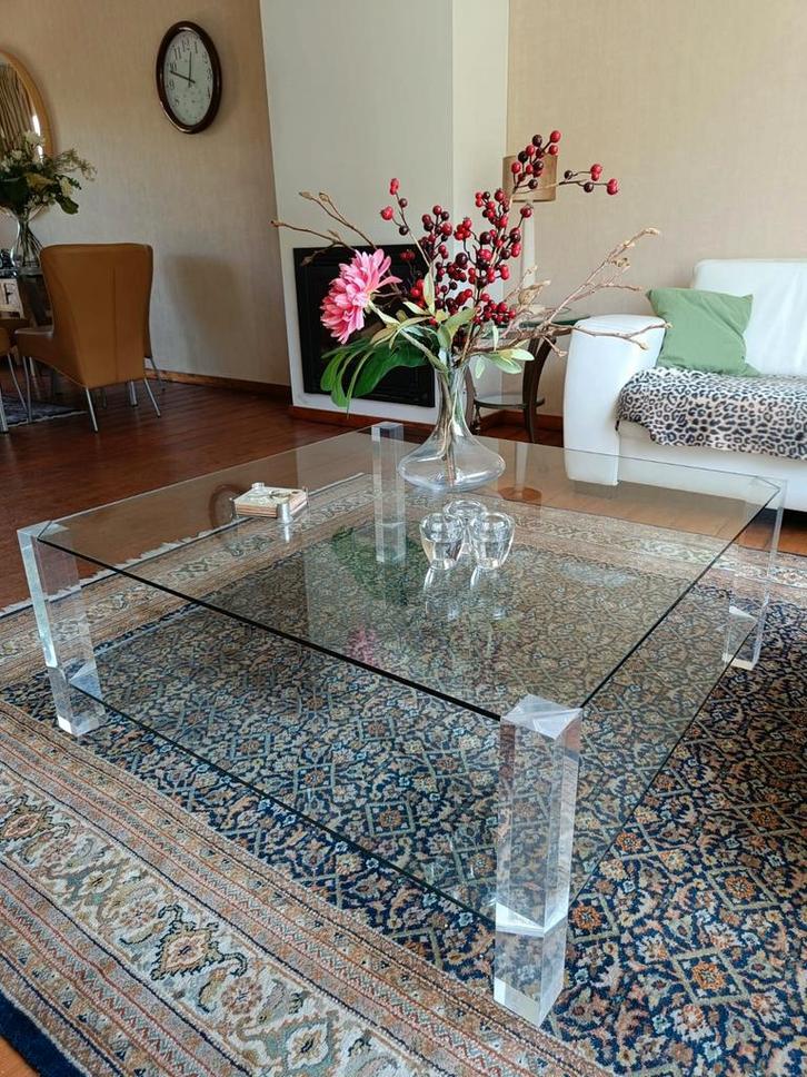 Gratis Glazen Salontafel met Acryl Poten, Huis en Inrichting, Tafels | Salontafels, Ophalen