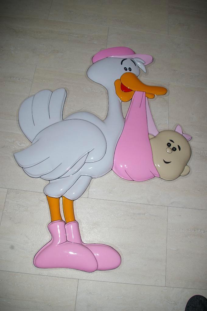 Kunststof relieéf ooievaar., Kinderen en Baby's, Kraamcadeaus en Geboorteborden, Ophalen