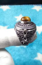 Zilveren Ring met Tijgeroog & Verborgen Compartiment, Sieraden, Tassen en Uiterlijk, Ringen, Ophalen of Verzenden, Zo goed als nieuw