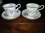 Springfield porceleinen kop en schotels Flower of the month, Ophalen of Verzenden, Zo goed als nieuw, Porselein, Kop en/of schotel