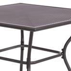 Tuintafel grijs metaal vierkant 90 x 90 cm model Nordic, Ophalen of Verzenden, Nieuw, Vierkant, Metaal