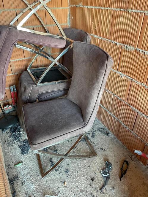 Te koop: Set van 5 luxe eetkamerstoelen met chroom onderstel, Huis en Inrichting, Stoelen, Zo goed als nieuw, Ophalen