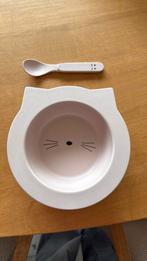 Liewood kommetje en lepeltje Cat roze, Ophalen of Verzenden, Zo goed als nieuw