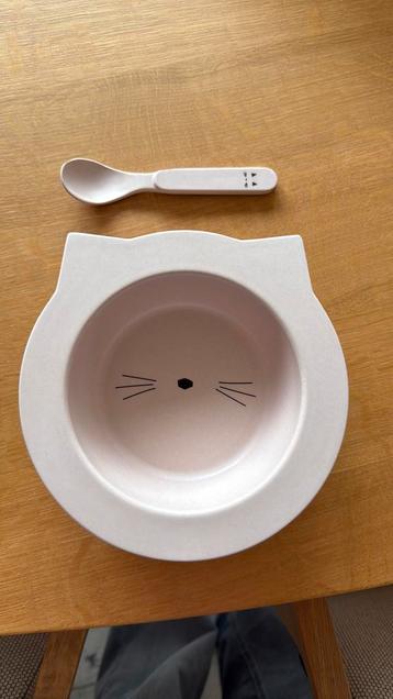 Liewood kommetje en lepeltje Cat roze beschikbaar voor biedingen