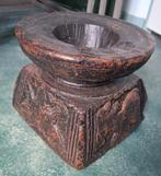 Oude  houten zaden pot uit nepal 1e helft 20e eeuw, Antiek en Kunst, Ophalen of Verzenden