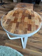 Bijzettafel - Hout & Metaal, Ophalen, Minder dan 45 cm, Minder dan 55 cm, Gebruikt