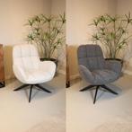 Luxe Bouclé draaifauteuil | 2 Kleuren wit/grijs, Huis en Inrichting, Fauteuils, Luxe | boucle | hotel chique | industrieel, Minder dan 75 cm