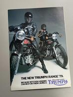 Folder Triumph modellen 1979 + rijervaring Bonneville 750, Motoren, Handleidingen en Instructieboekjes, Triumph