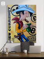 60x80cm schilderij handgeschilderd lucky luke bitcoin, Antiek en Kunst, Kunst | Schilderijen | Modern, Ophalen of Verzenden
