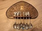 Antiek lepelrekje met zilveren lepeltjes Middelburg Zeeland, Antiek en Kunst, Ophalen of Verzenden, Zilver