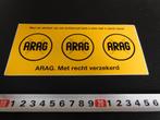 sticker ARAG Verzekeringen logo, Verzamelen, Stickers, Ophalen, Zo goed als nieuw, Bedrijf of Vereniging