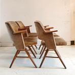 Vintage Pastoe FT30 eetkamerstoelen, velvet, Huis en Inrichting, Stoelen, Ophalen, Hout, Bruin, Devintagerie