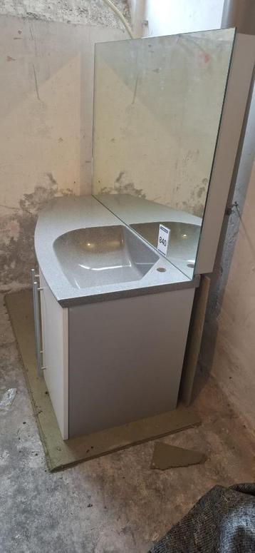 Thebalux - Vintage badkamer wastafel met spiegel beschikbaar voor biedingen