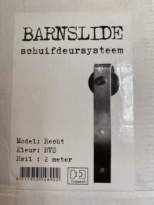 Barnslide schuifdeursysteem RVS nieuw, Doe-het-zelf en Verbouw, Deuren en Horren, Nieuw, Binnendeur, 200 tot 215 cm, 120 cm of meer
