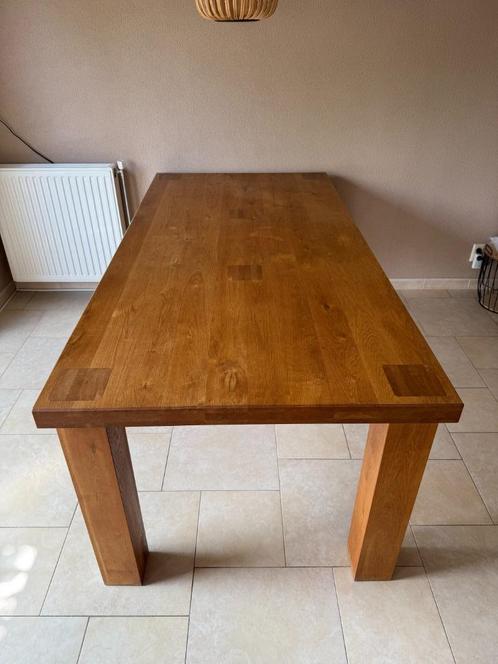 Massief licht eiken Eettafel, Huis en Inrichting, Tafels | Eettafels, Gebruikt, 50 tot 100 cm, 150 tot 200 cm, Vijf personen of meer