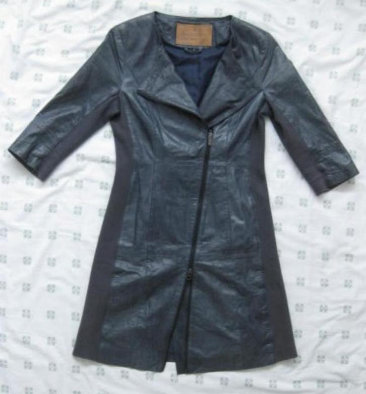 Goosecraft leren jurk blauw, maat M, 38 Dress010, Kleding | Dames, Jurken, Zo goed als nieuw, Maat 38/40 (M), Blauw, Boven de knie