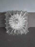 Vintage Retro Plafondlamp Plafonierre Glas, Ophalen of Verzenden, Gebruikt, Glas