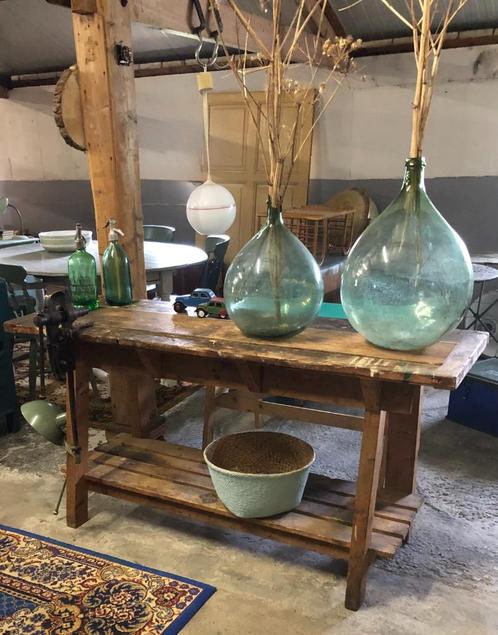 Oude houten werkbank | werktafel | eiland keuken, Antiek en Kunst, Curiosa en Brocante, Ophalen
