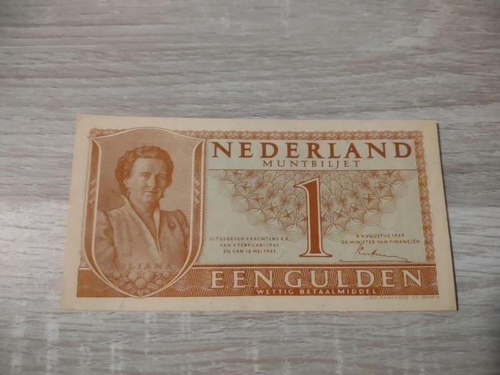 Vrijwel UNC biljet 1 gulden 1949, scheef gesneden, Postzegels en Munten, Bankbiljetten | Nederland, Ophalen of Verzenden