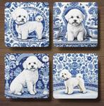 Bichon Delfts Blauw onderzetters met houder, Ophalen of Verzenden, Nieuw, Glas of Kopje