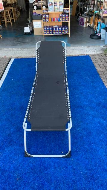 Ligbed tuin ligstoel opvouwbaar zwart 58x190x75 cm beschikbaar voor biedingen