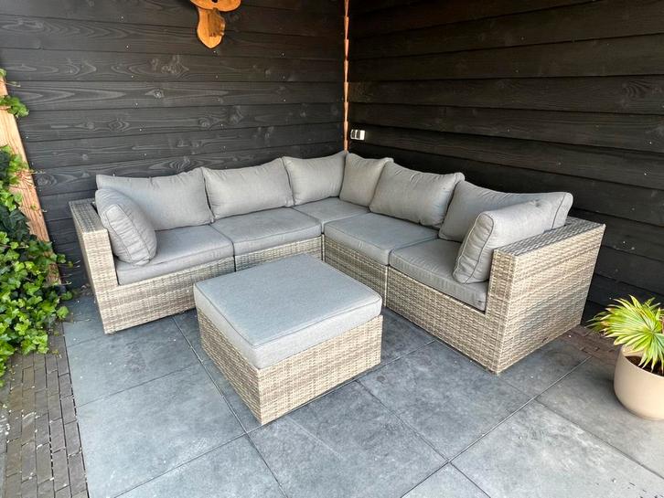 Forza Furniture hoek Loungeset, Tuin en Terras, Tuinsets en Loungesets, Zo goed als nieuw, Loungeset, Wicker, 6 zitplaatsen, Bank
