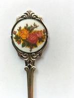Lepeltje bloemen emaille verzilverd, Antiek en Kunst, Ophalen of Verzenden