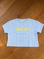 Licht blauw t-shirt met gele letters van Zara, maat 164, Ophalen of Verzenden, Meisje, Shirt of Longsleeve