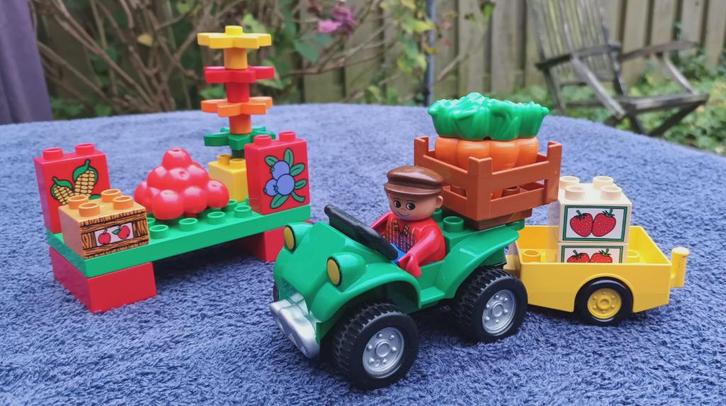 Duplo Naar de markt, met quad en groentekraam, Kinderen en Baby's, Speelgoed | Duplo en Lego, Zo goed als nieuw, Duplo, Ophalen of Verzenden