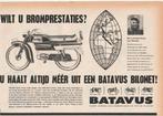 Retro reclame 1962 Batavus Bilonet brommer heerlijk toeren, Verzenden, Overige typen