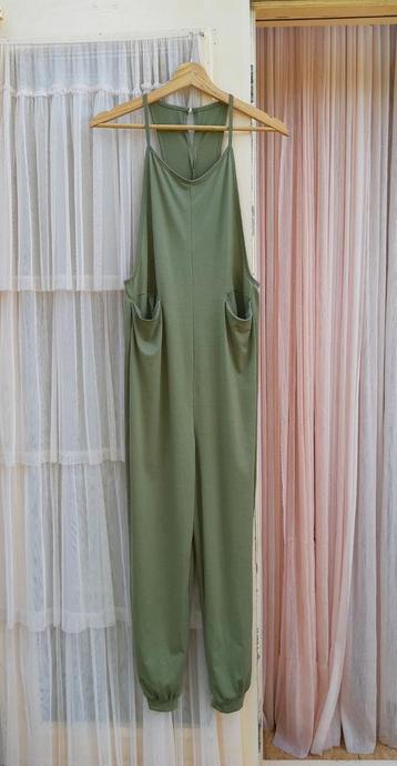 Khaki dunne soepele jumpsuit salopette S M beschikbaar voor biedingen