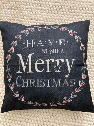 Kerstkrans retro kerst print kussenhoes sneeuwpop kerstster beschikbaar voor biedingen