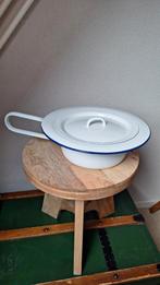 Witte emaille po steek met deksel, Antiek en Kunst, Antiek | Emaille, Ophalen of Verzenden